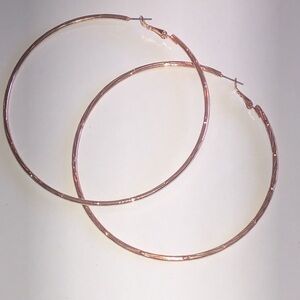 Elegant Rose Gold Tone Boho Hoop Earrings
